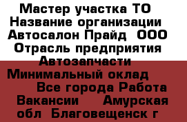 Мастер участка ТО › Название организации ­ Автосалон Прайд, ООО › Отрасль предприятия ­ Автозапчасти › Минимальный оклад ­ 20 000 - Все города Работа » Вакансии   . Амурская обл.,Благовещенск г.